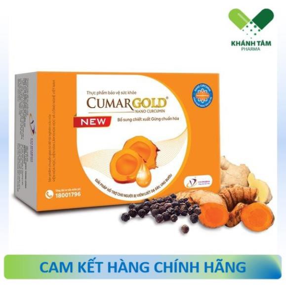 Cumargold New 150gr hoàn toàn mới cùng Gừng chuẩn hoá tiên tiến cho viêm loét dạ dày tá tràng hộp 30 viên