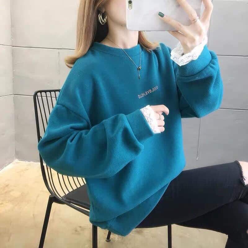 Áo nỉ xanh GOODBYE TC6