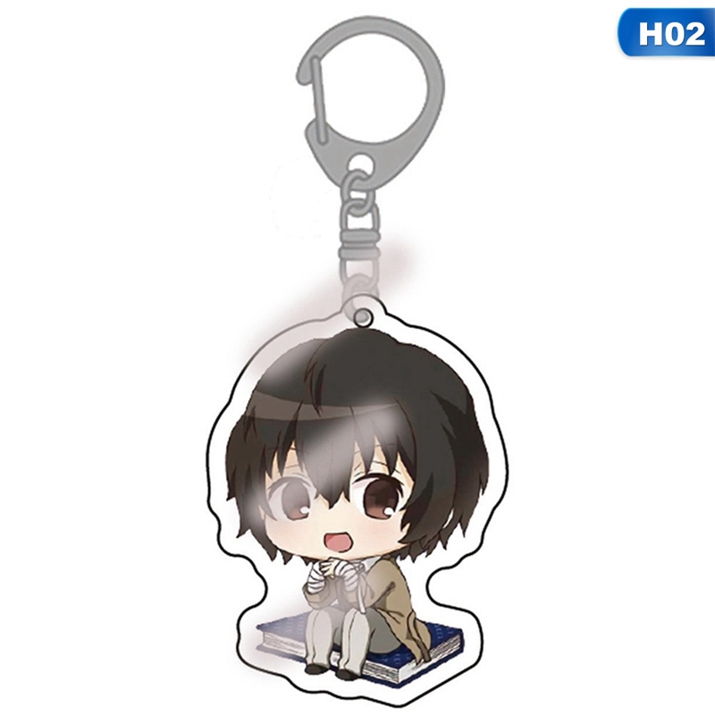 flowersqueen Móc gắn chìa khóa in hình nhân vật hoạt hình hai mặt dễ thương