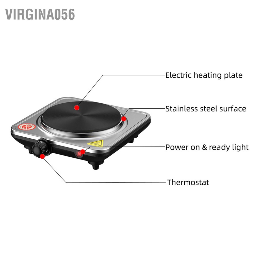 Có thể bán buôn Đĩa nóng điện 1000W 5 cấp Cấu trúc nhỏ gọn Bếp di động bằng thép không gỉ cho bữa tiệc ngoài trời Cắm trại 110V Virgina056 Hàng giao ngay