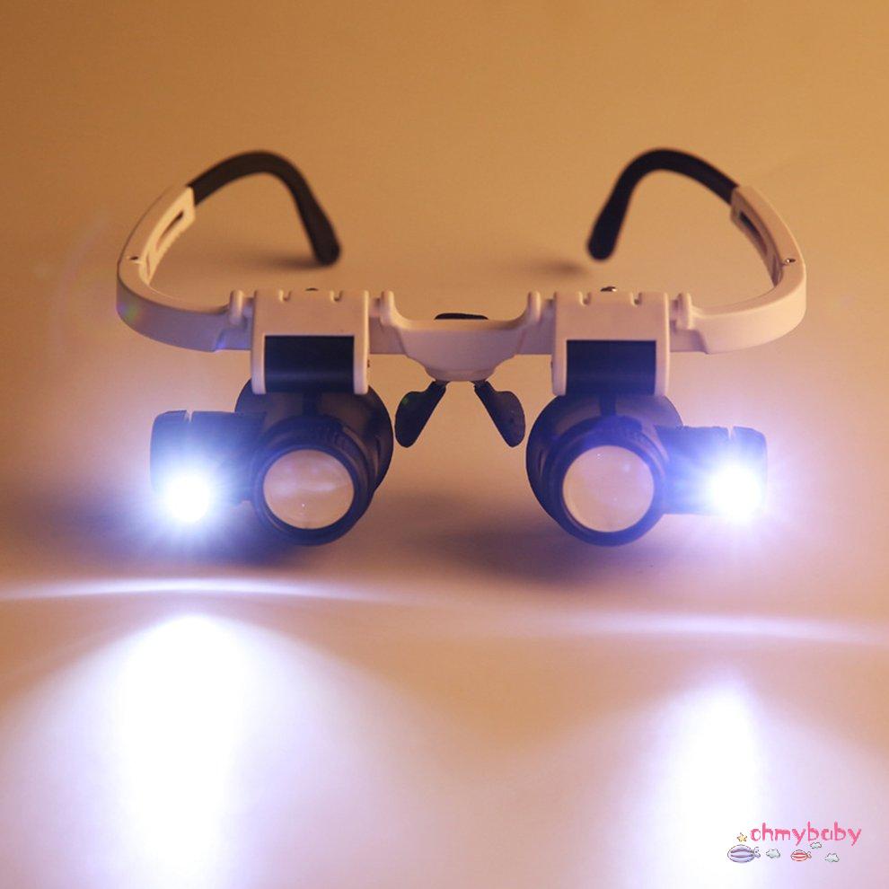 Độ phóng đại Kính lúp hai mắt sửa chữa gắn đầu Kính lúp LED [8/6]
