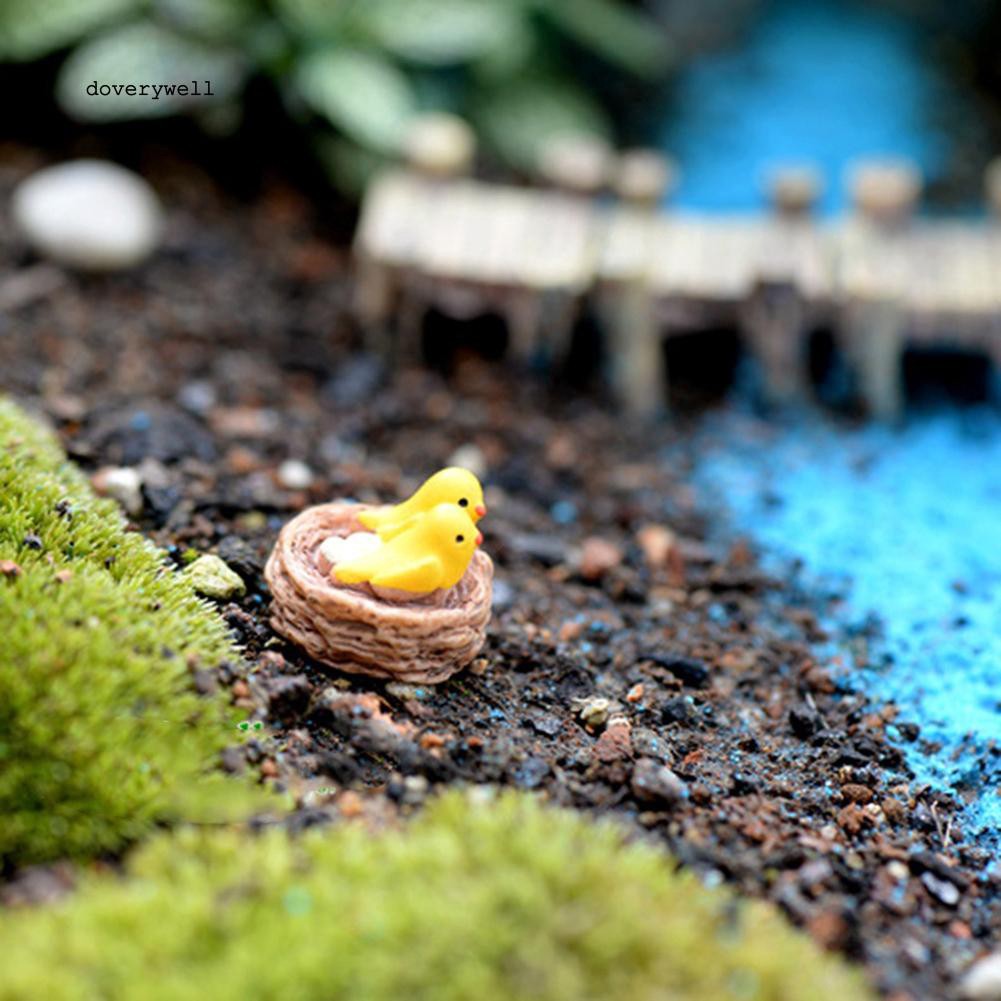 Set 2 tổ chim giả nhỏ trang trí sân vườn sống động