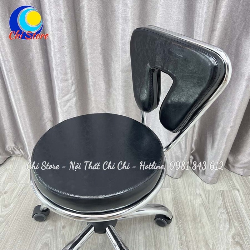 Ghế Xoay Văn Phòng Tựa Lưng, Ghế Phun Xăm Thẩm Mỹ Xoay 360 Độ Tuỳ Chỉnh Độ Cao 40-55cm