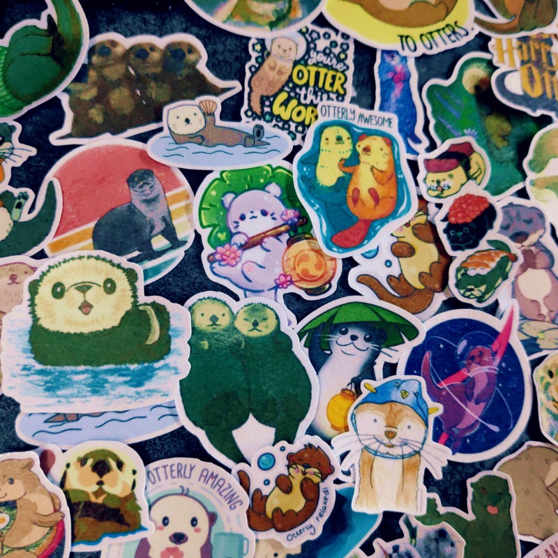 Set 30 hình dán sticker Hải Ly dễ thương