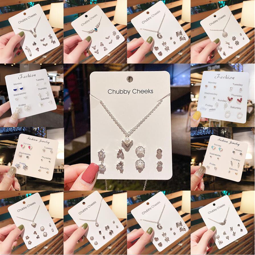 Bộ dây chuyền và khuyên tai phong cách thời trang sang trọng cho phái nữ 2021