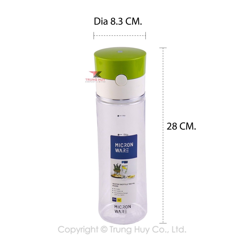 Bình nước nhựa Tritan 720ml - 5299-Micron Ware Thái Lan