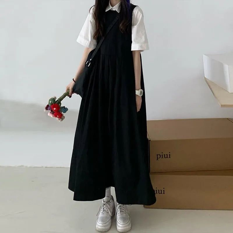 Bộ Áo Sơ Mi + Đầm Dài Thiết Kế Mới Xinh Xắn Thời Trang Dành Cho Nữ