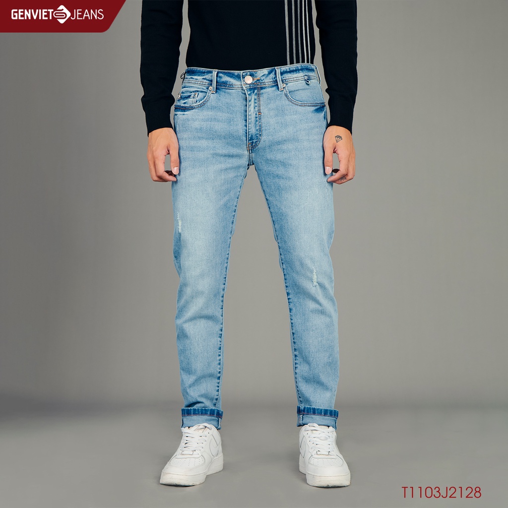 Quần Jeans Nam Ống Col Cơ Bản Genviet Jeans Nam T1103J2128