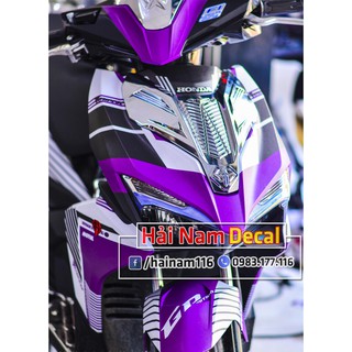 Tem Trùm Air Blade Sọc Đen Tím Trắng