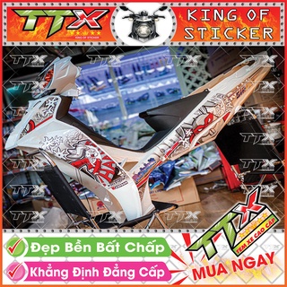 Tem Xe Sirius Trắng Xám Đỏ Rabbits Hahaha - Tem Sirius Đỏ trắng Siêu Đẹp - Mẫu Team Sirius Trắng Xám Đỏ (s036-00)