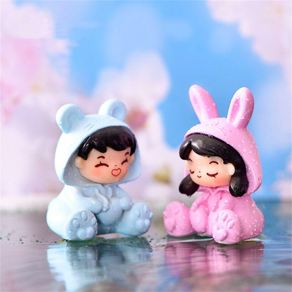 MUVAKO Set 2 Mô Hình Nhân Vật  Mặc Đồ Ngủ Mini Để Bàn Trang Trí Tiểu Cảnh