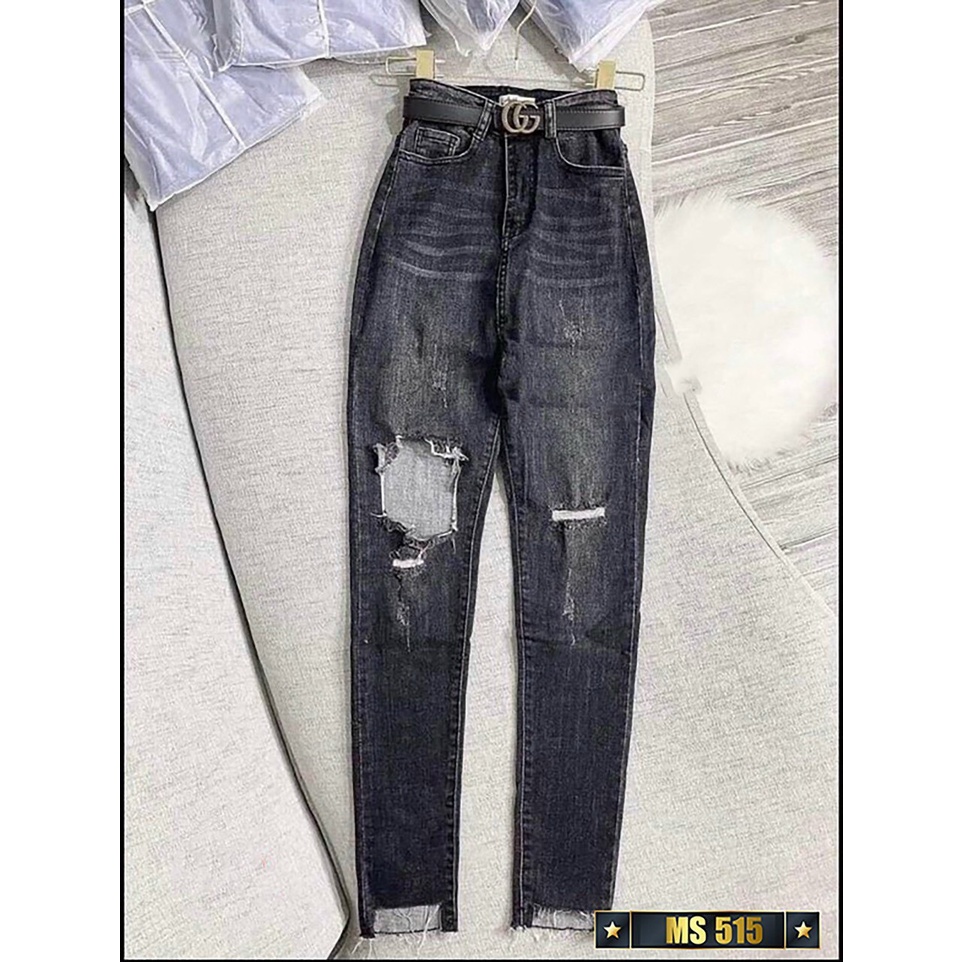 Quần jean nữ rách lưng cao skinny ôm dáng, quần bò nữ đẹp chất jeans co giãn (nhiều mẫu) thời trang A-T Fashion - MQ515 | WebRaoVat - webraovat.net.vn