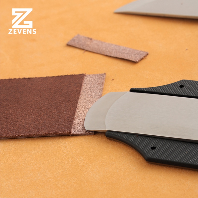 Dụng Cụ Dao Mỏng Lưỡi Xiên Cắt Đồ Da Tay Cầm Bằng Thép Chrome Cao Cấp Lea