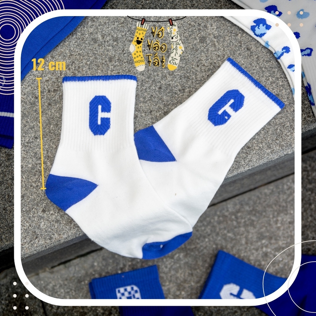 TẤT VỚ CỔ CAO TRUNG XANH DƯƠNG ĐẬM