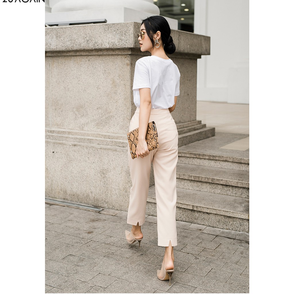 Quần Âu nữ công sở 92WEAR thiết kế túi chéo sườn QAA0127 | BigBuy360 - bigbuy360.vn