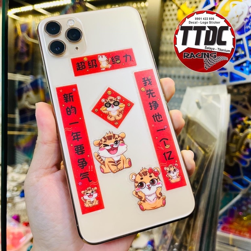 Set Decal Sticker Trang Trí Hình Con Hổ 2022 🥰🧧🧧