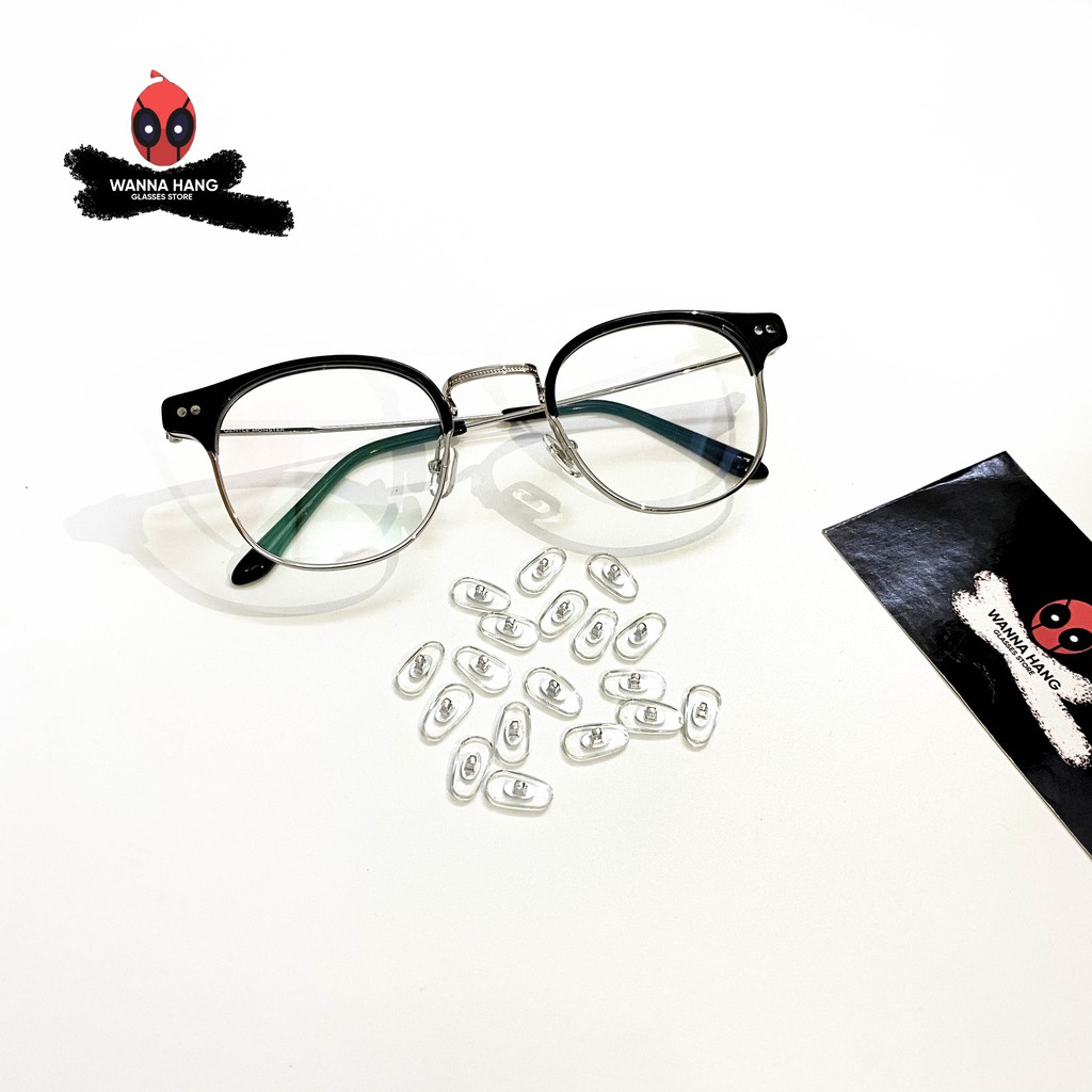 Đệm Mũi Silicon Trắng Trong Có Cốt Bạc (Kèm Ốc) Chắc Chắn Dùng Cho Gọng Kính Chống Trượt Tiện Lợi Wanna Hang