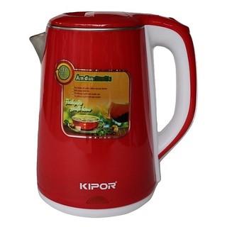 Ấm siêu tốc điện 2 lớp kipor kp-a538 đỏ - hàng chính hãng