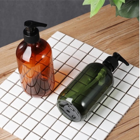Chai chiết dầu gội xanh, nâu, chai 300ml, chai 500ml nhựa pet cứng