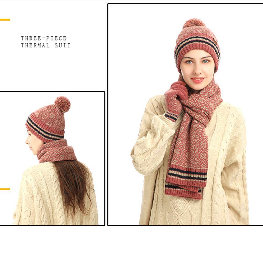 Set Mũ beanie + Găng Tay + Găng Tay Cảm Ứng Cho Nữ