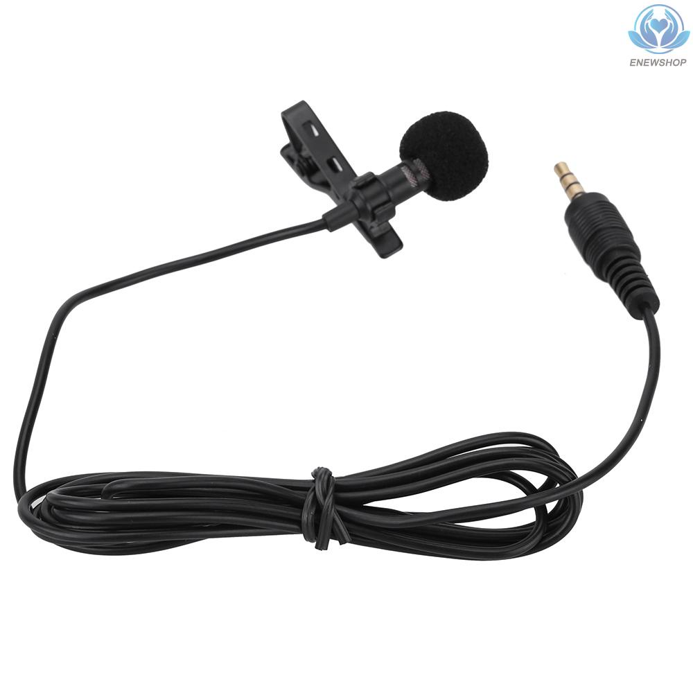 【enew】Mini Portable Clip-on Lapel Lavalier Hands-free 3.5mm Jack Condenser Wired Microphone Mic for iPhone iPad Smartphones Computer PC Laptop Loudspeaker