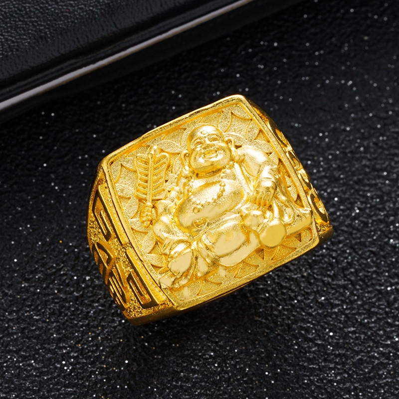 Nhẫn mạ vàng 24k giả Phật giáo cho nam