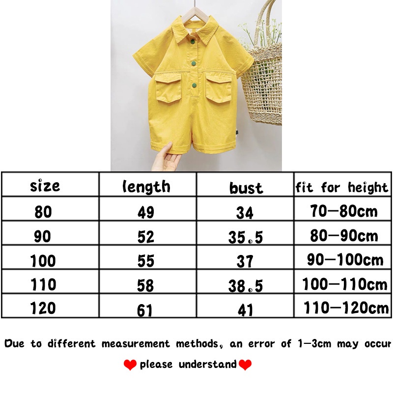 Bộ áo liền quần cotton màu trơn thời trang mùa hè Hàn Quốc mới dành cho trẻ em