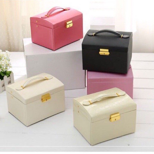 Hộp da đựng phụ kiện trang sức nữ mini thanh lịch cho phái đẹp, chất liệu da pu cao cấp, bền bỉ - nâng tầm phong cách