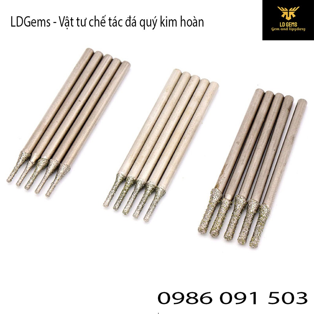 Mũi mài kim cương (MÃ A) Cốt 2.35mm  chuyên dụng mài, chạm, khắc tượng ngọc, đá quý, đá thô, đá cảnh