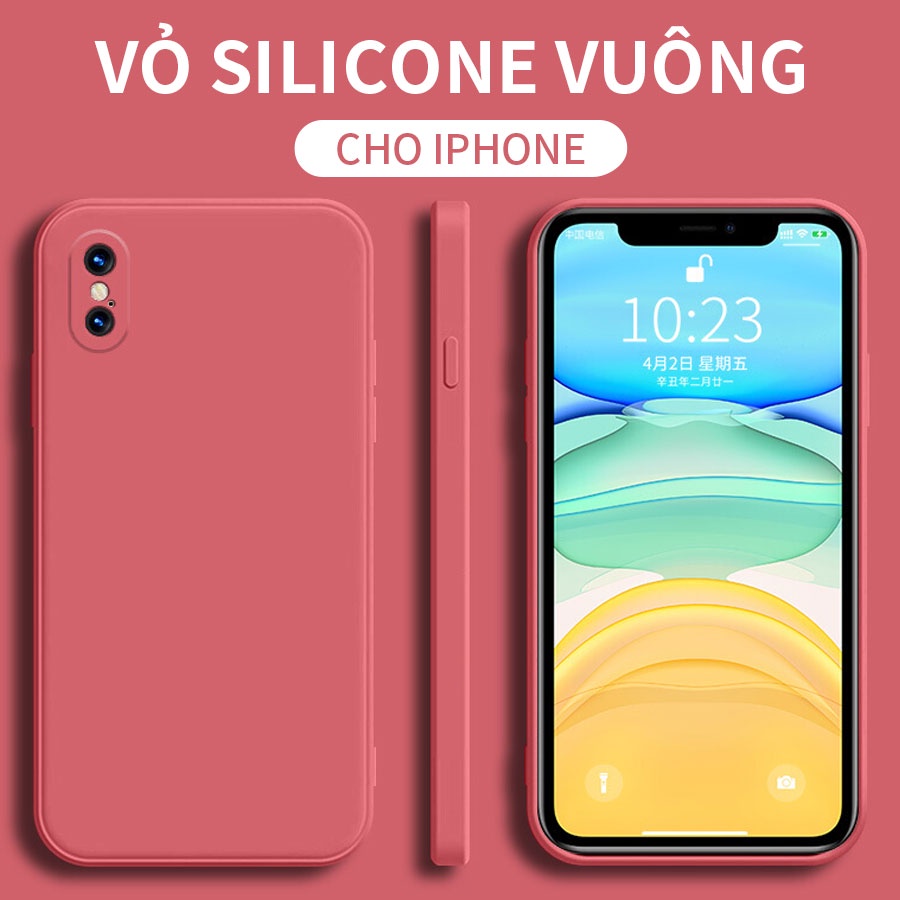 Ốp lưng điện thoại silicone đầy màu sắc hình vuông cho iPhone XS Max XR X 6 6S 7 8 Plus SE 2020