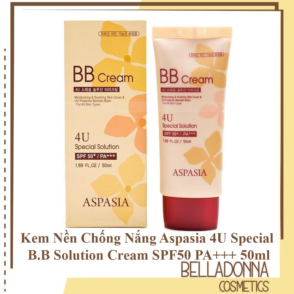 Kem Nền Có Chống Nắng Aspasia 4U Special BB Solution Cream SPF50 PA+++ 50ml