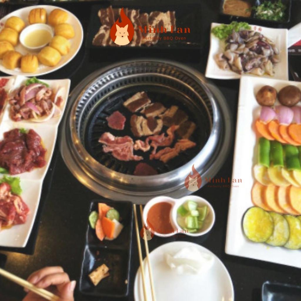 Bếp nướng than hoa hút khói dưới, bếp âm