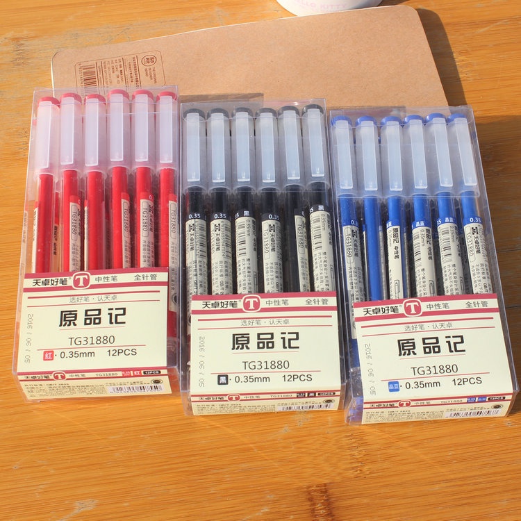 Bút Mực Gel Ngòi 0.35mm 0.5mm Mực Đen / Đỏ / Xanh Dương Cho Học Sinh
