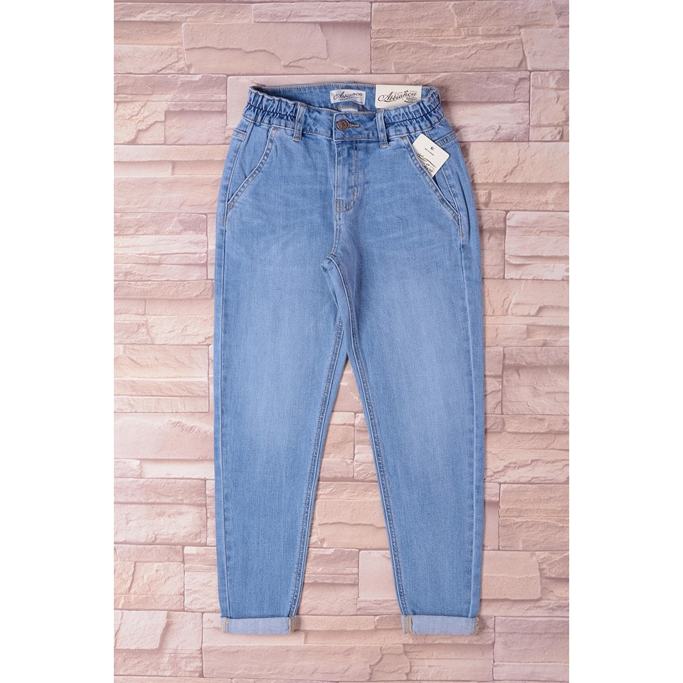 Quần Jean Trơn lưng thun phối nút 9 tấc - 044Abbianca | BigBuy360 - bigbuy360.vn