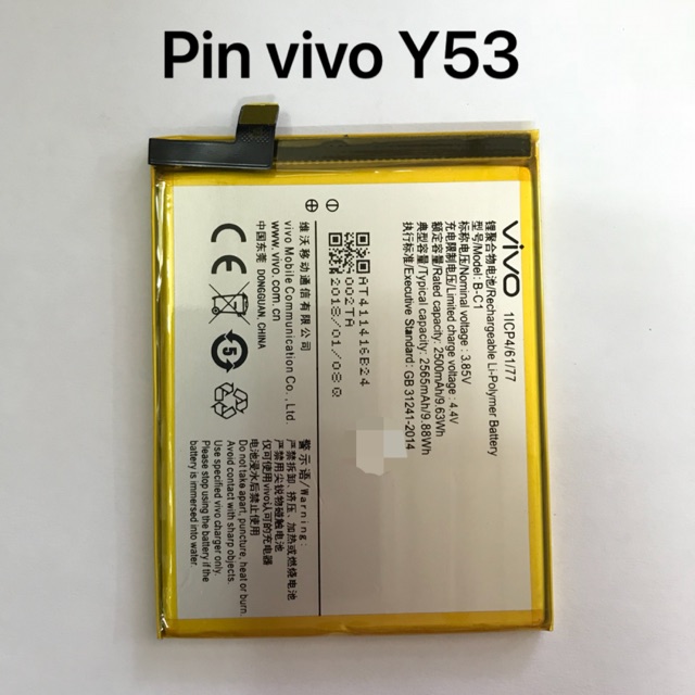 Pin vivo Y53 kí hiệu trên pin B-C1