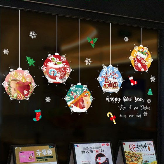 Decal trang trí tường Noel - Rèm Châu Họa Tiết Mới