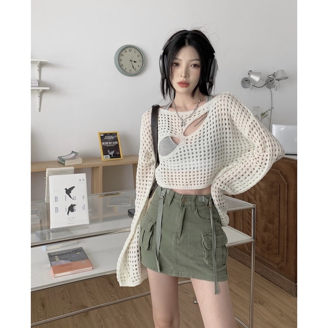 Áo croptop lưới Ulzzang