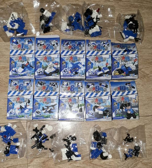Sét LegoCity 10 hộp lắp ráp 52006 phương tiện giao thông cảnhSát có nhiều chi tiết bằng nhựa ABS trọn bộ
