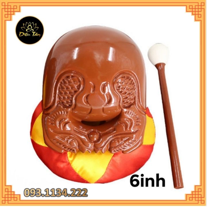 Mõ tụng kinh niệm phật gồm Mõ+dùi+đệm hàng đẹp ĐÀI LOAN gỗ cao cấp size 6inh
