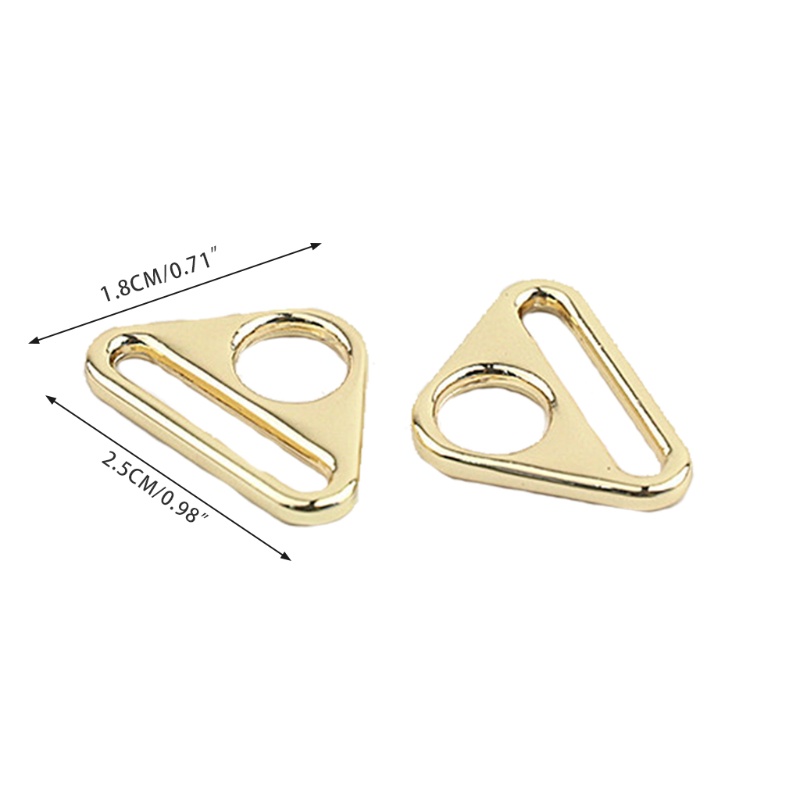 Set 10 Kẹp Kim Loại Hình Tam Giác Điều Chỉnh Được Cho Dây Da / Túi Xách