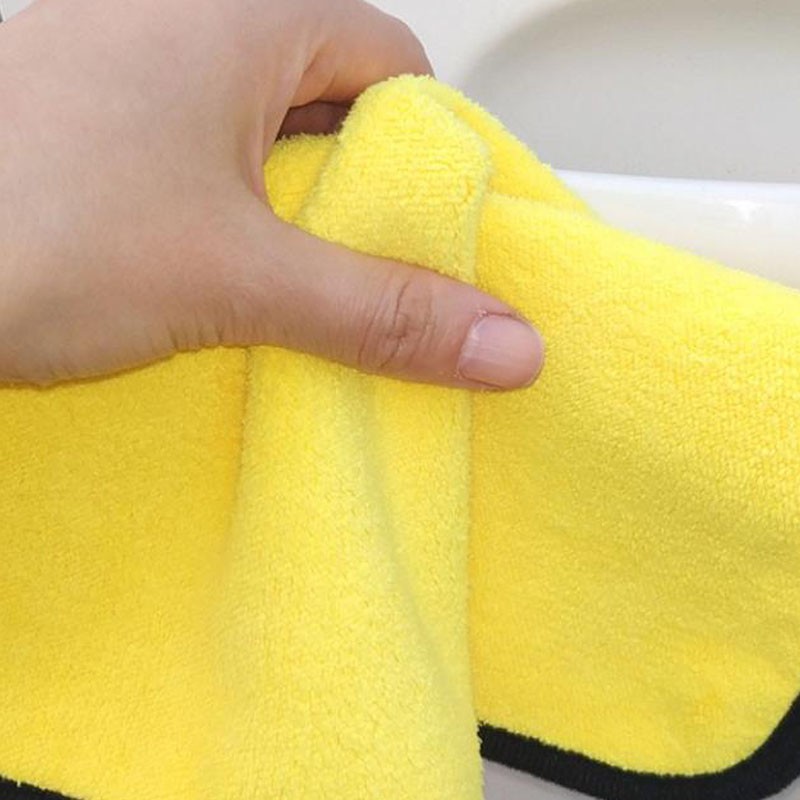 Khăn lau vi sợi lông cừu san hô hai mặt siêu dày thấm nước không đổ lông vệ sinh chuyên dụng cho xe hơi