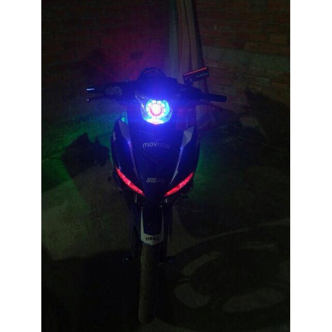Đèn Pha Led Projector Lens H-09 Gương Cầu Lốc Xoáy Logo Yamaha