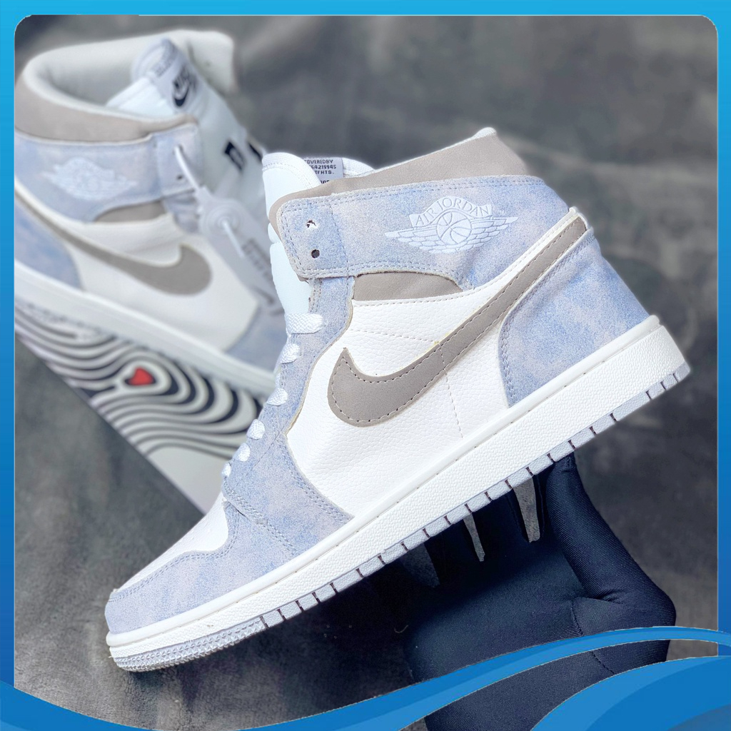 Giày JorDan 1 Cổ Cao HYPER ROYAL Nam Nữ, Giày Sneaker JorDan 1 High xanh loang Đá FULL BILL + BOX
