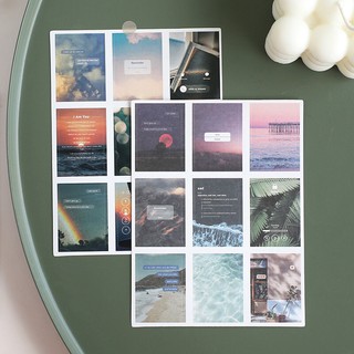 Set 3 tờ sticker trong suốt hình ảnh nghệ thuật