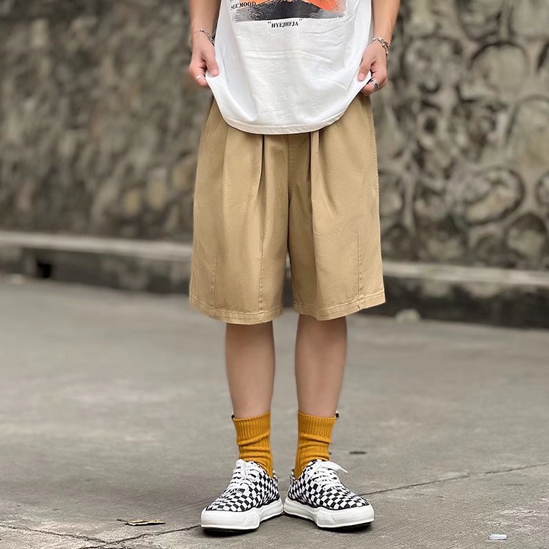 【M-4XL】Quần ngắn ống rộng Có Túi Lớn Phong Cách Hip Hop Xu Hướng Đường Phố Chống Mài Mòn Thời Trang Mùa Hè Cho Nam