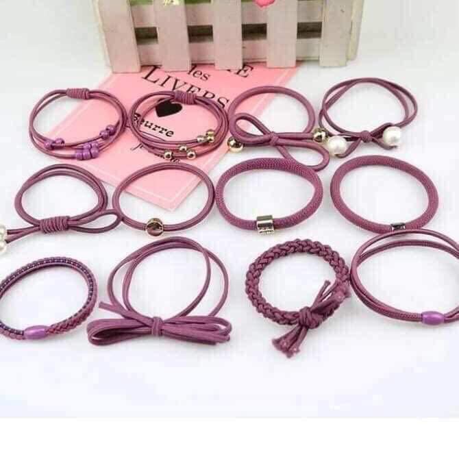 Hộp Chun Buộc Tóc Siêu Xinh 12 Chiếc