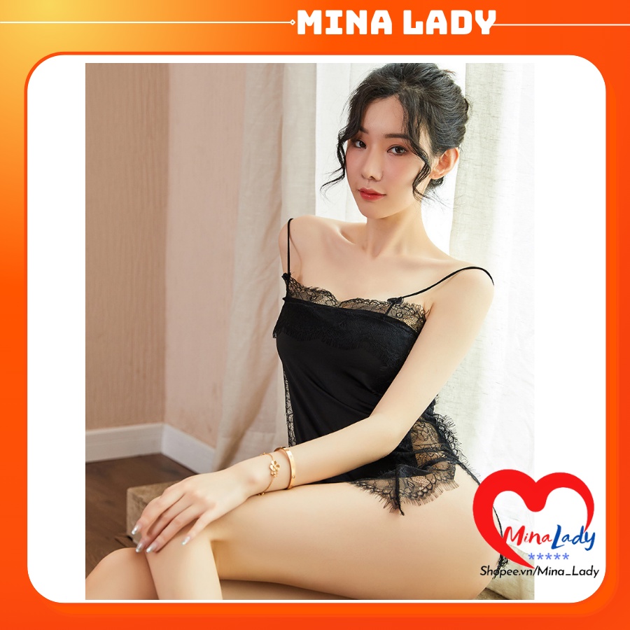 Đồ Ngủ Sexy -Váy Ngủ Sexy Nữ Gợi Cảm Lụa 2 Dây Sexy Dễ Thương Và Quần Lót Lọt Khe Nữ Sẽy -minalady VM1526 | BigBuy360 - bigbuy360.vn