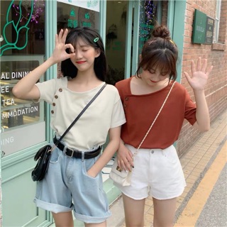 Áo thun nút chéo ulzzang