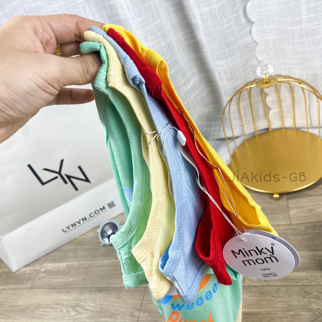 [Bé:8-27kg] Bộ Minky Mom Áo Ba Lỗ với Quần Alibaba, Vải Thun Lạnh Thoáng Mát Trơn, In Hình Động Vật- Mã: BL-IN28
