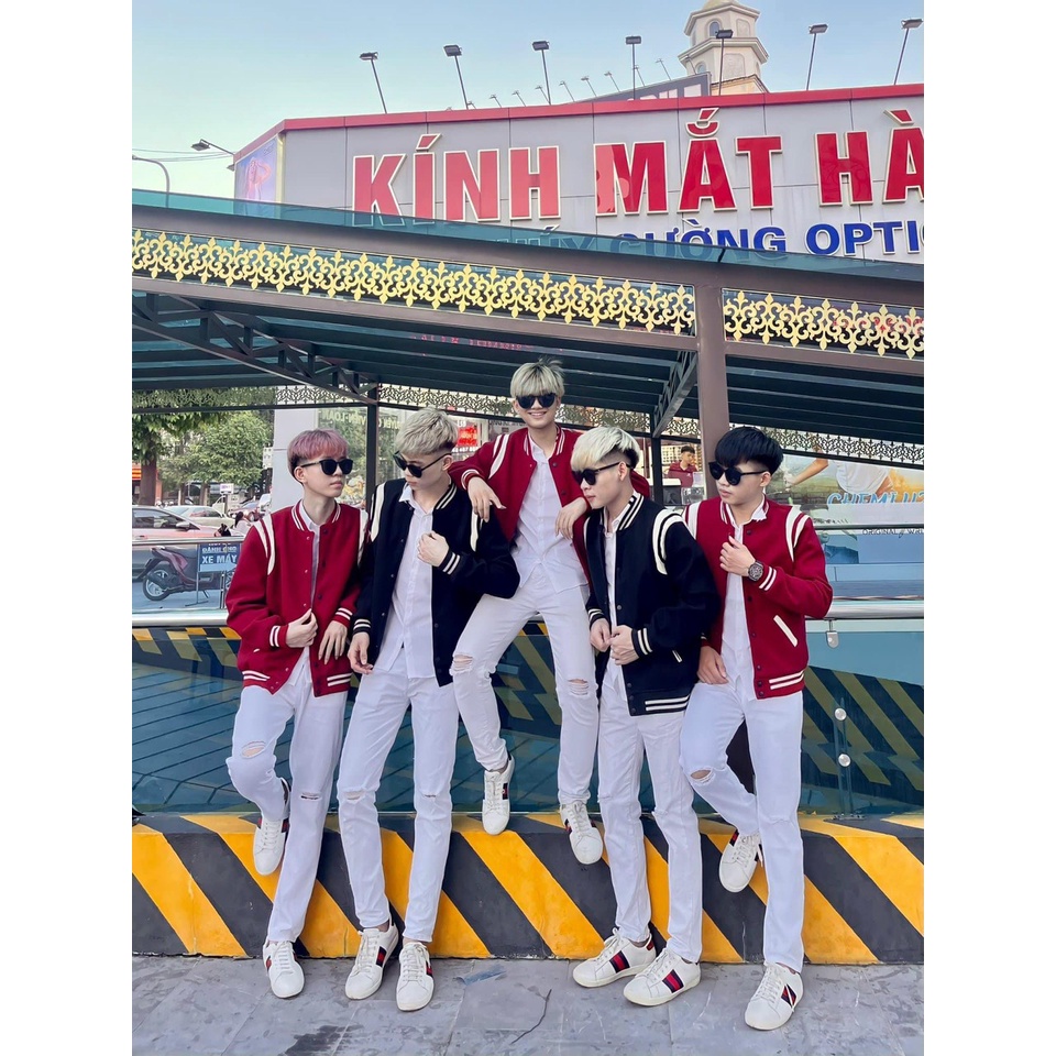 Áo Bomber Nam Nữ đa màu ❣️ chất liệu: nỉ cotton Túi cơi kẻ trắng cực đẹp, cúc bấm 4 màu: đen, trắng, đỏ, chì